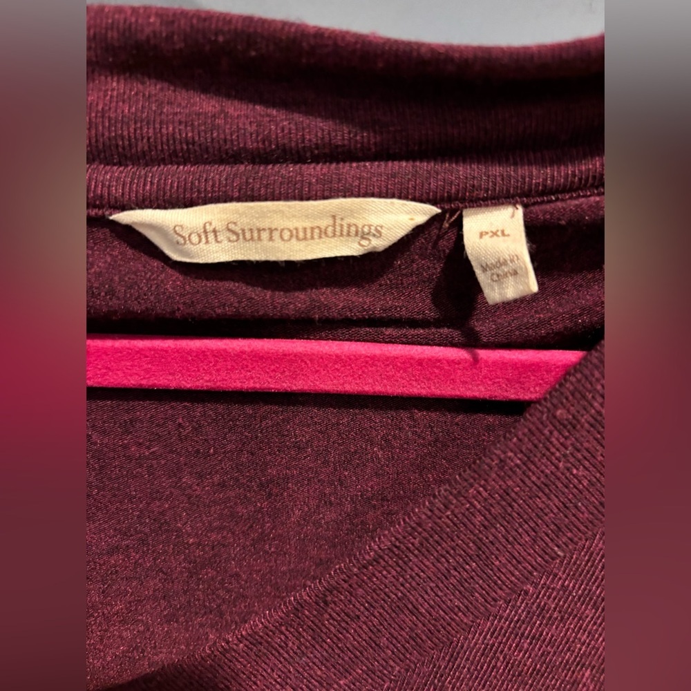 Soft Surroundings Madeline Tunic Poncho Sweater. Maroon color. Size‎ XL Petite. - Picture 2 of 7